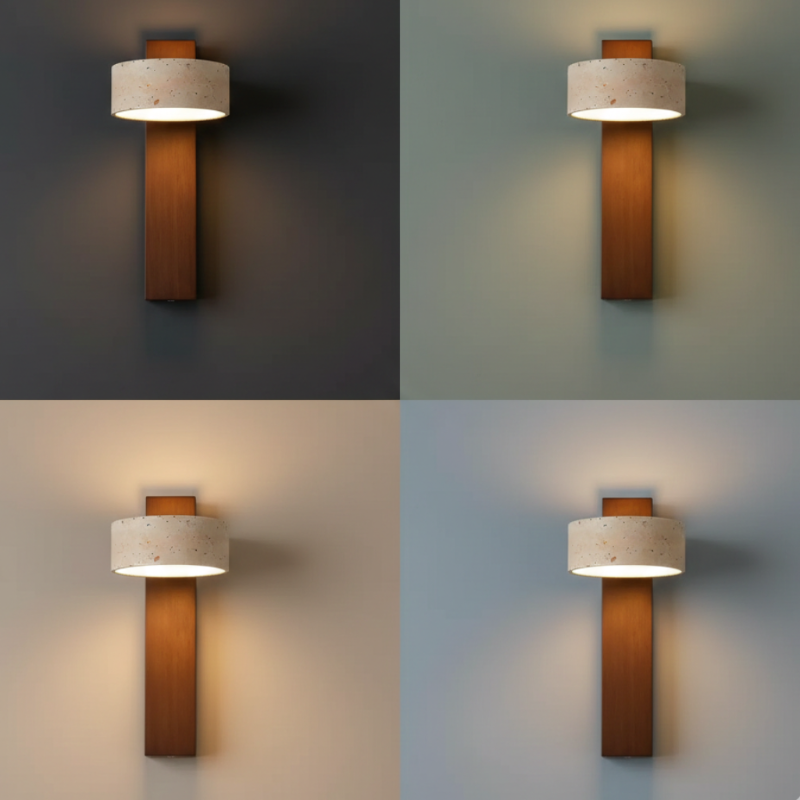 Tivora Cream Style Stone Wall Lamp with Pull Switch