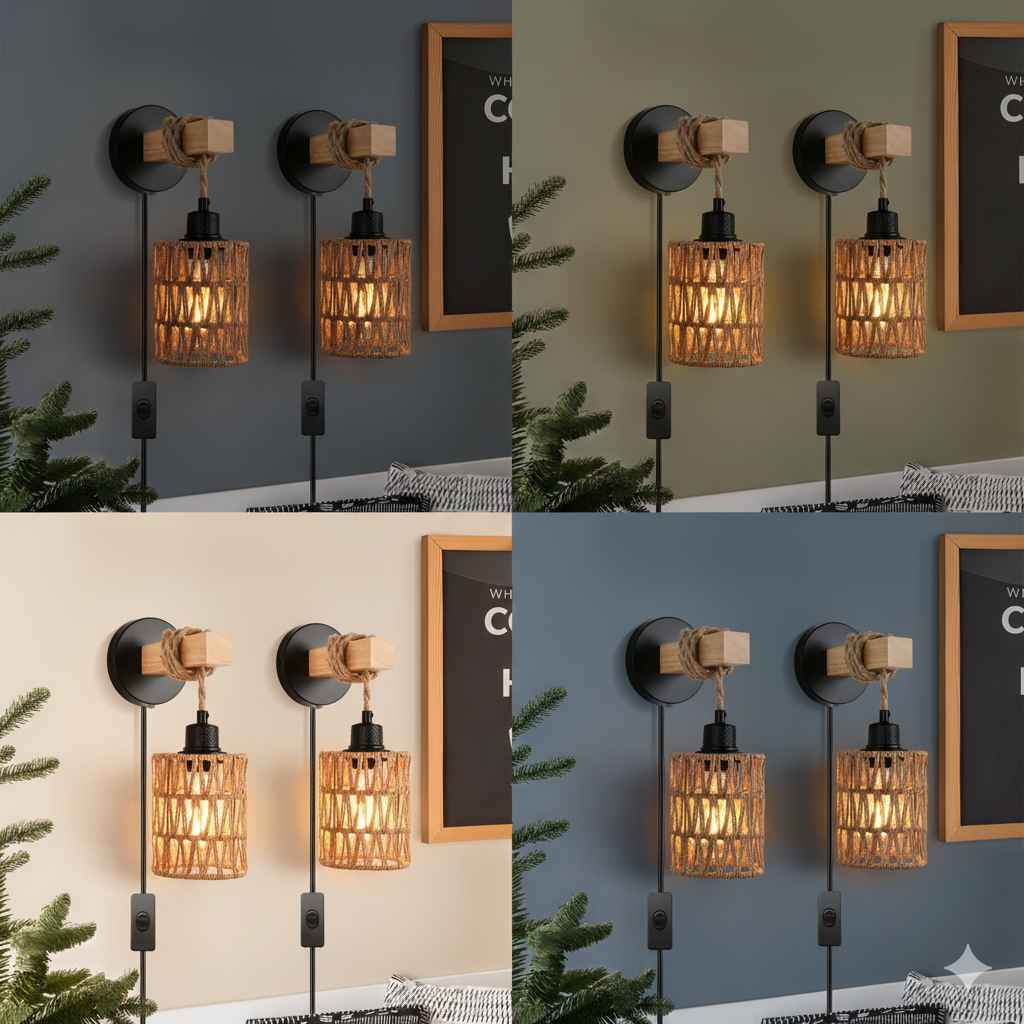 Tivora Luma Rattan Wall Sconce