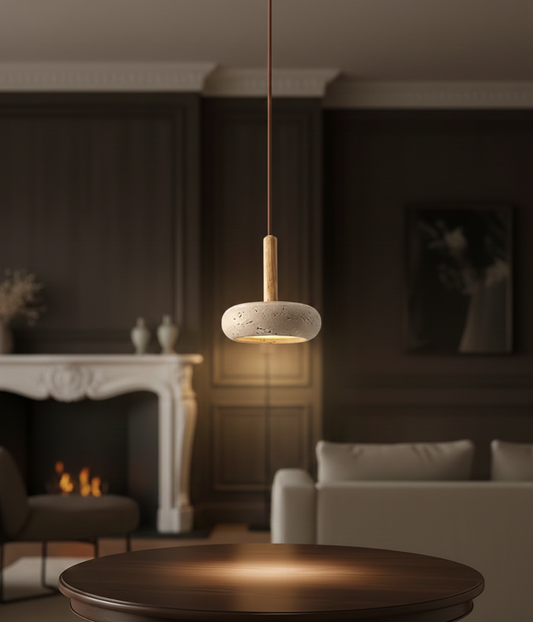 Tivora Wabi Sabi Circular Yellow Stone Pendant Lamp