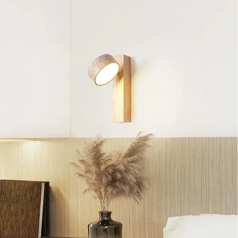 Tivora Cream Style Stone Wall Lamp with Pull Switch